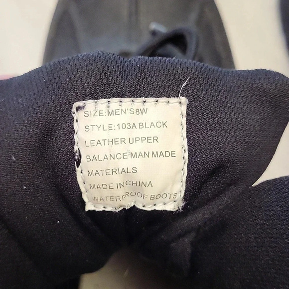 Thermolite Black‎ Waterproof Leather Upper Lace Up Workboots Mens Size 8W - Picture 6 of 6